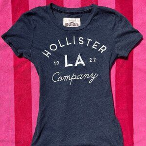 XS Hollister Navy Graphic Top